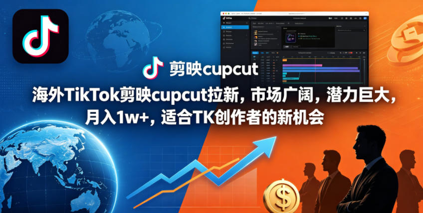 海外TikTok剪映cupcut拉新，市场广阔，潜力巨大，月入1w+，适合TK创作者的新机会-网创之家
