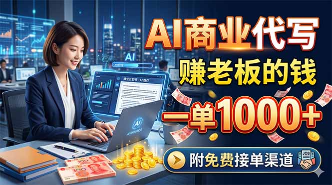 AI商业代写，赚老板的钱，一单1000+，附免费接单渠道-网创之家