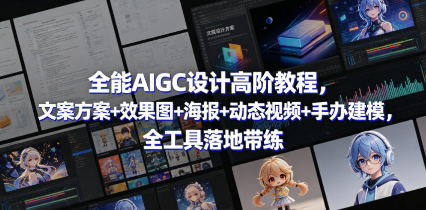 全能AIGC设计高阶教程，文案方案+效果图+海报+动态视频+手办建模，全工具落地带练-网创之家