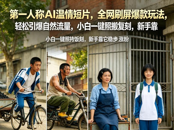 第一人称AI温情短片，全网刷屏爆款玩法，轻松引爆自然流量，小白一键照搬复刻，新手靠它稳步涨粉-网创之家