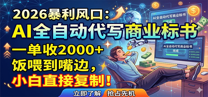 AI全自动代写商业标书，一单收2000+，饭喂到嘴边，小白直接复制-网创之家