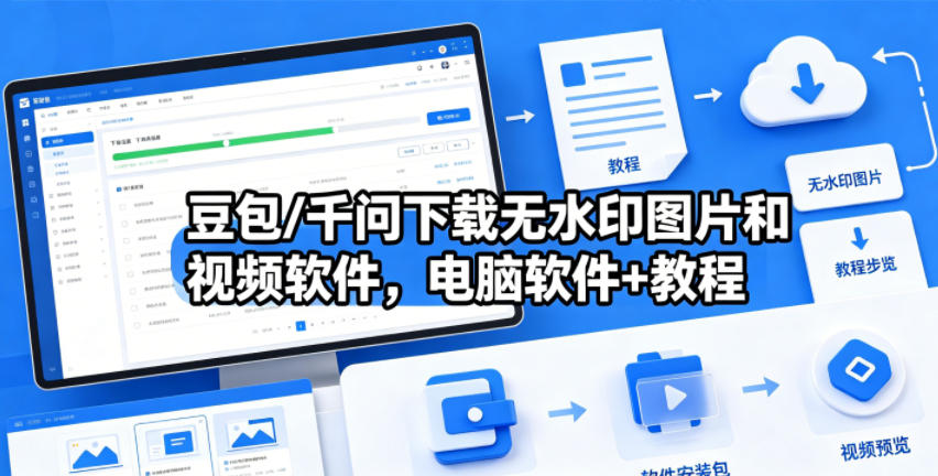 豆包/千问下载无水印图片和视频软件，电脑软件+教程-网创之家