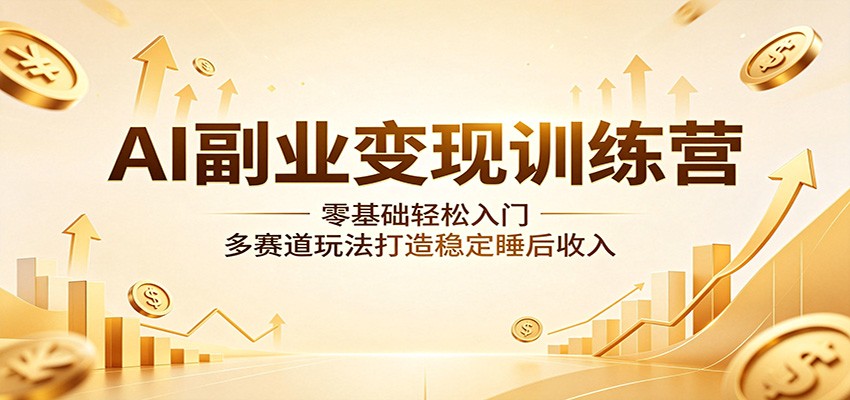 AI副业变现训练营：零基础轻松入门，多赛道玩法打造稳定睡后收入-网创之家