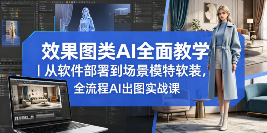 效果图类AI全面教学｜从软件部署到场景模特软装，全流程AI出图实战课-网创之家
