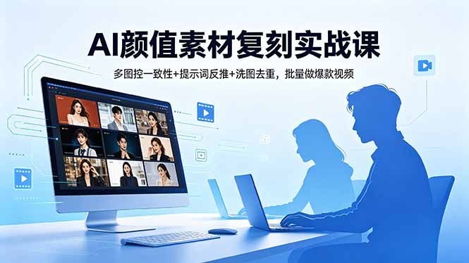 AI颜值素材复刻实战课，多图控一致性+提示词反推+洗图去重，批量做爆款视频-网创之家