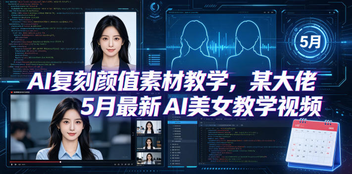 AI复刻颜值素材教学，某大佬5月最新AI美女教学视频，内含4月好物复刻教学-网创之家