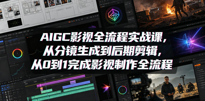 AIGC影视全流程实战课，从分镜生成到后期剪辑，从0到1完成影视制作全流程-网创之家
