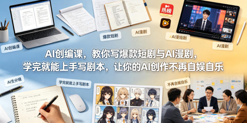 AI创编课，教你写爆款短剧与AI漫剧，学完就能上手写剧本，让你的AI创作不再自娱自乐-网创之家