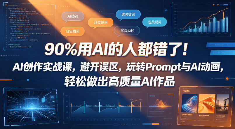 90%用AI的人都错了！AI创作实战课，避开误区，玩转Prompt与AI动画，轻松做出高质量AI作品-网创之家