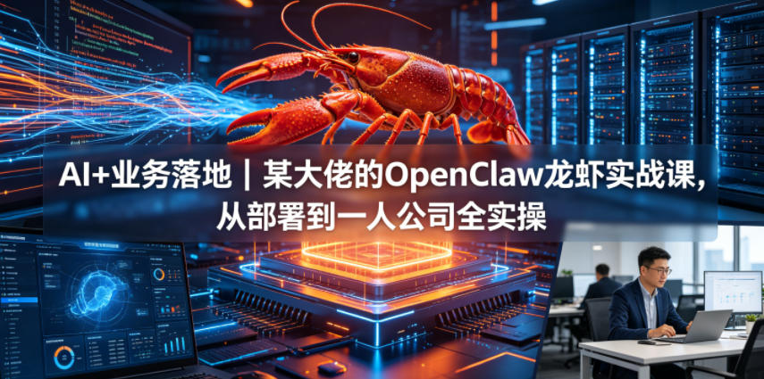 AI+业务落地｜某大佬的OpenClaw小龙虾实战课，从部署到一人公司全实操-网创之家