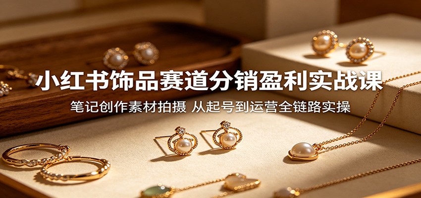 小红书饰品赛道分销盈利实战课：笔记创作素材拍摄，从起号到运营全链路实操-网创之家