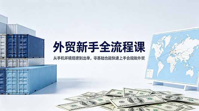 外贸新手全流程课：从手机环境搭建到出单，零基础也能快速上手合规做外贸-网创之家