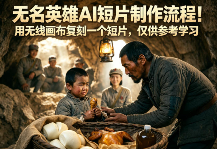 无名英雄AI短片制作流程！用无线画布复刻一个短片，仅供参考学习-网创之家