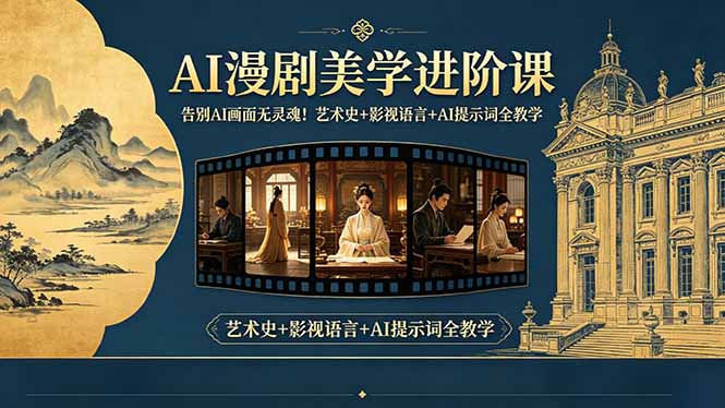 告别AI画面无灵魂！AI漫剧美学进阶课，艺术史+影视语言+AI提示词全教学-网创之家