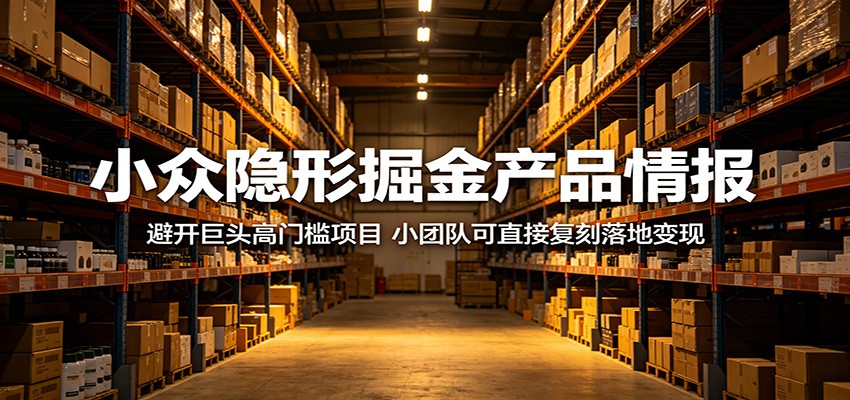 小众隐形掘金产品情报：避开巨头高门槛项目，小团队可直接复刻落地变现-网创之家