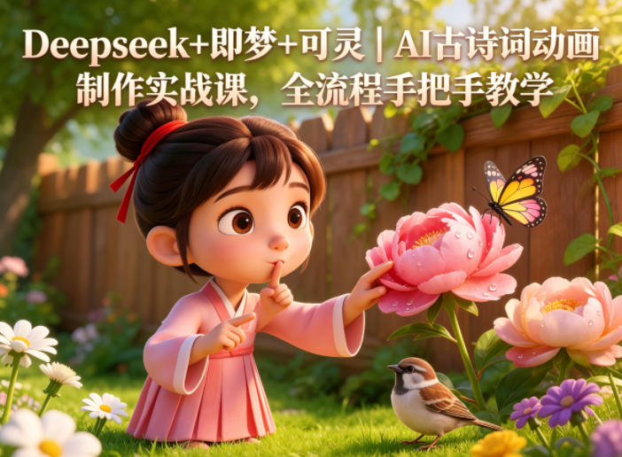 Deepseek+即梦+可灵｜AI古诗词动画制作实战课，全流程手把手教学-网创之家