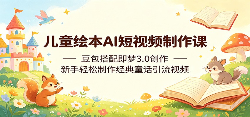 儿童绘本AI短视频制作课：豆包搭配即梦3.0创作，新手轻松制作经典童话引流视频-网创之家