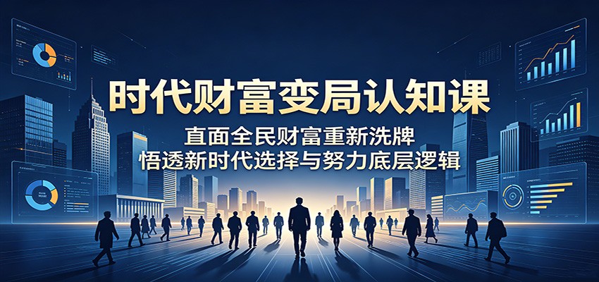 时代财富变局认知课：直面全民财富重新洗牌，悟透新时代选择与努力底层逻辑-网创之家