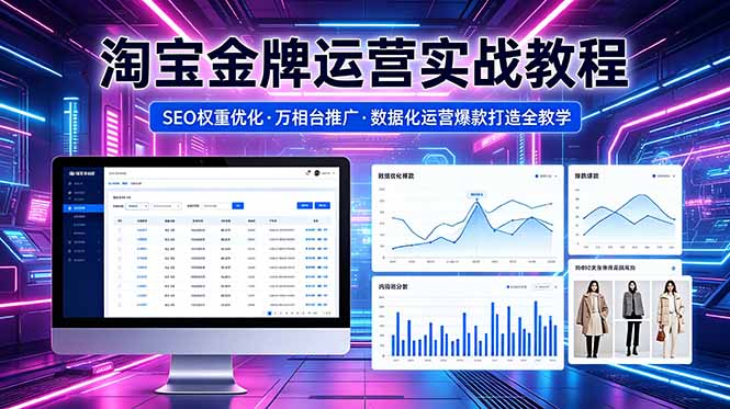 2026 淘宝金牌运营实战教程，SEO权重优化万相台推广，数据化运营爆款打造全教学-网创之家