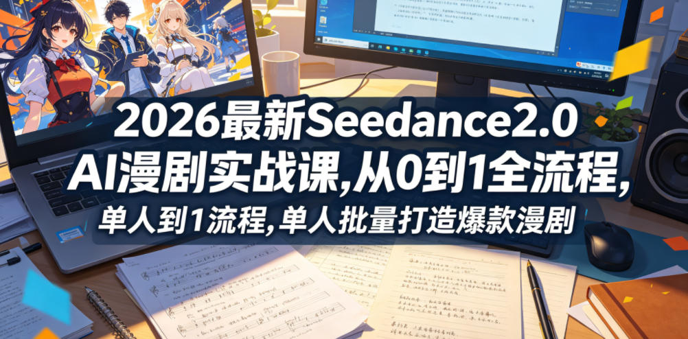 2026最新Seedance2.0 AI漫剧实战课,，从0到1全流程，单人批量打造爆款漫剧-网创之家
