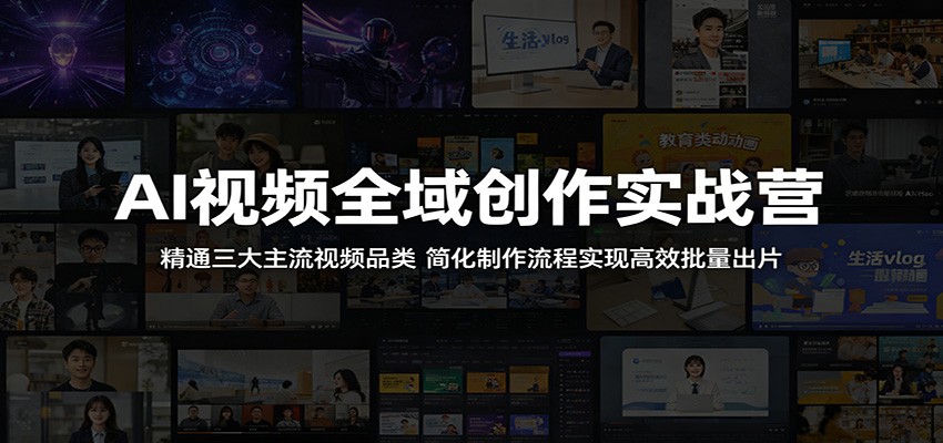 AI视频全域创作实战营：精通三大主流视频品类，简化制作流程实现高效批量出片-网创之家