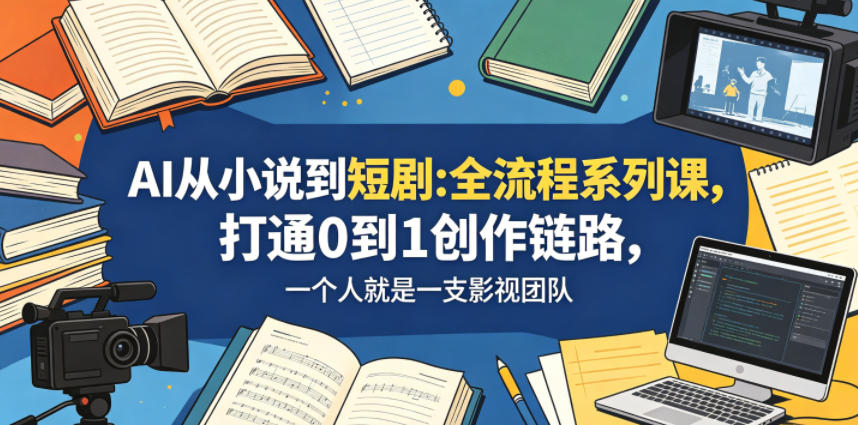 AI从小说到短剧全流程系列课，打通0到1创作链路，一个人就是一支影视团队-网创之家