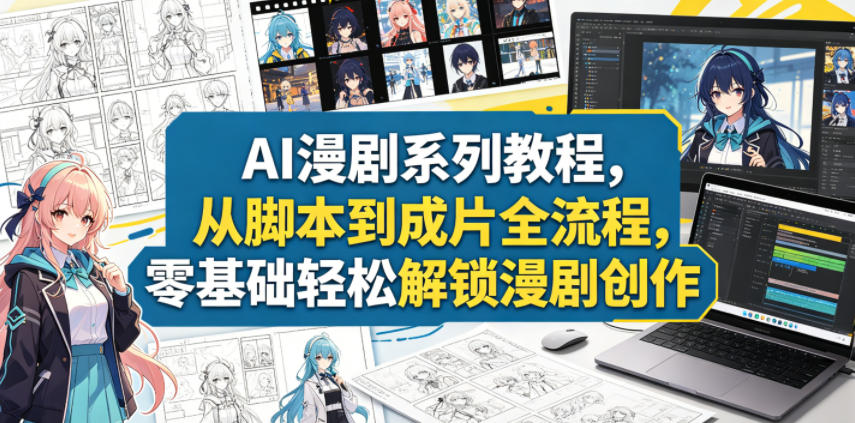 AI漫剧系列教程,从脚本到成片全流程,零基础轻松解锁漫剧创作-网创之家