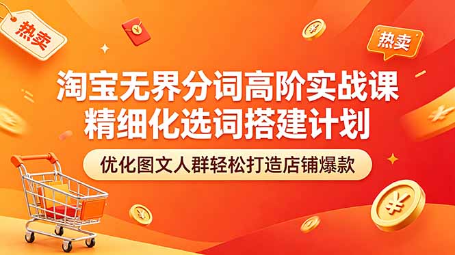 淘宝无界分词高阶实战课 精细化选词搭建计划 优化图文人群轻松打造店铺爆款-网创之家