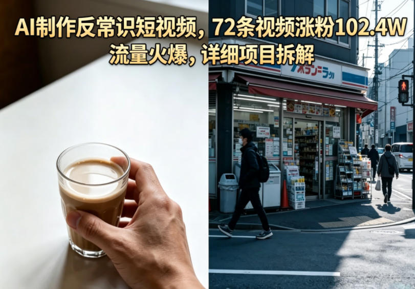 AI制作反常识短视频，72条视频涨粉102.4W，流量火爆，详细项目拆解-网创之家