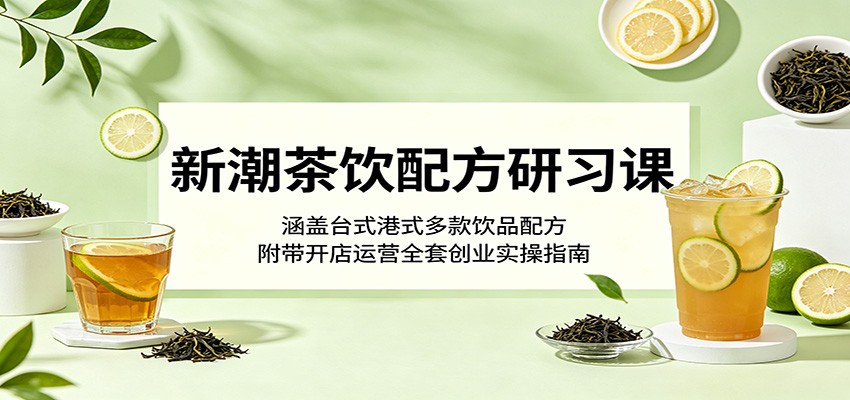 新潮茶饮配方研习课：涵盖台式港式多款饮品配方，附带开店运营全套创业实操指南-网创之家