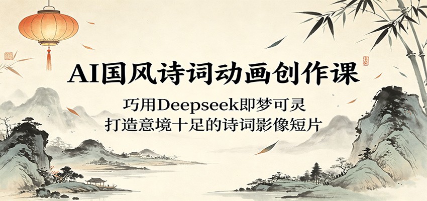 AI国风诗词动画创作课：巧用Deepseek即梦可灵，打造意境十足的诗词影像短片-网创之家