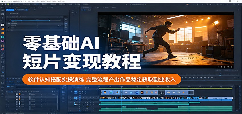 零基础AI短片变现教程：软件认知搭配实操演练，完整流程产出作品稳定获取副业收入-网创之家