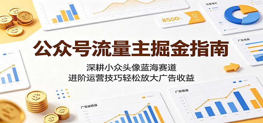 公众号流量主掘金指南：深耕小众头像蓝海赛道，进阶运营技巧轻松放大广告收益-网创之家