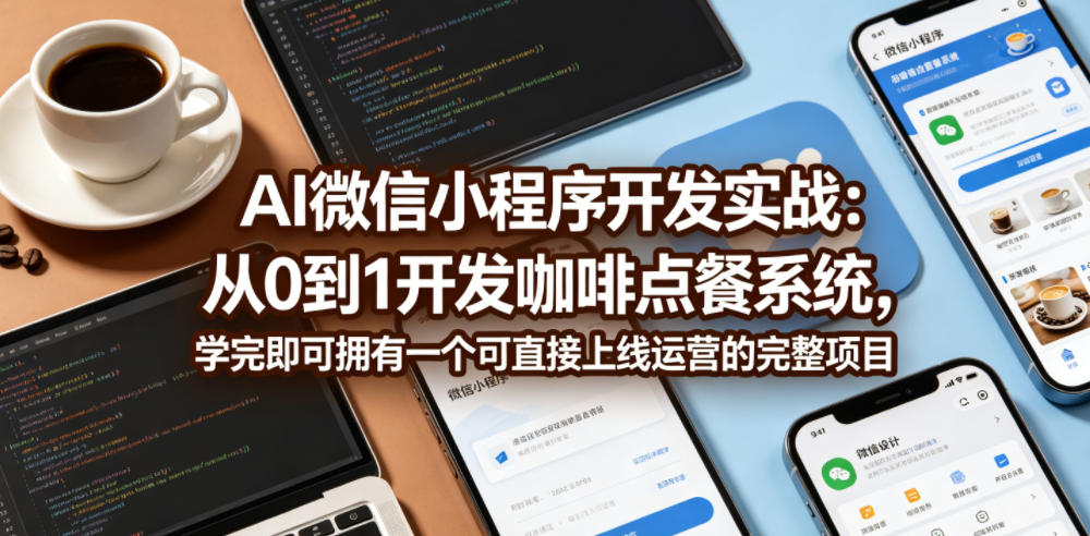 AI微信小程序开发实战：从0到1开发咖啡点餐系统，学完即可拥有一个可直接上线运营的完整项目-网创之家