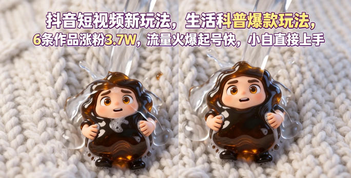 抖音短视频新玩法生活科普爆款玩法，6条作品涨粉3.7W，流量火爆起号快，小白直接上手操作，可撸创作者伙伴计划-网创之家