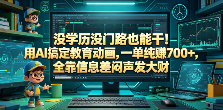 没学历没门路也能干！用AI搞定教育动画，一单纯賺700+，全靠信息差闷声发大财【揭秘】-网创之家