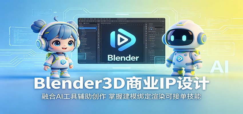 Blender3D商业IP设计：融合AI工具辅助创作，掌握建模绑定渲染可接单技能-网创之家