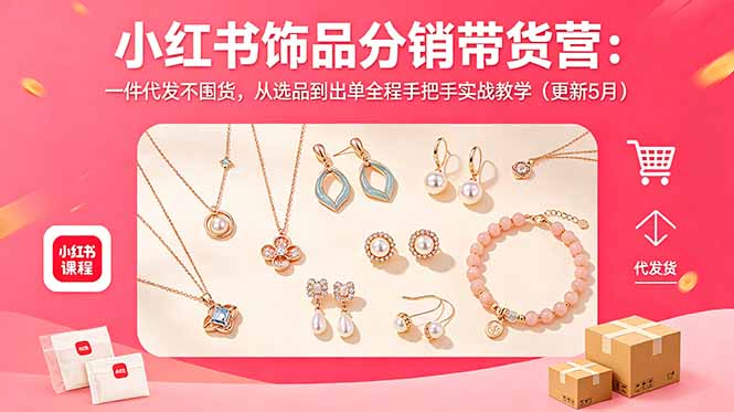 小红书饰品分销带货营：一件代发不囤货，从选品到出单全程手把手实战教学(更新5月-网创之家