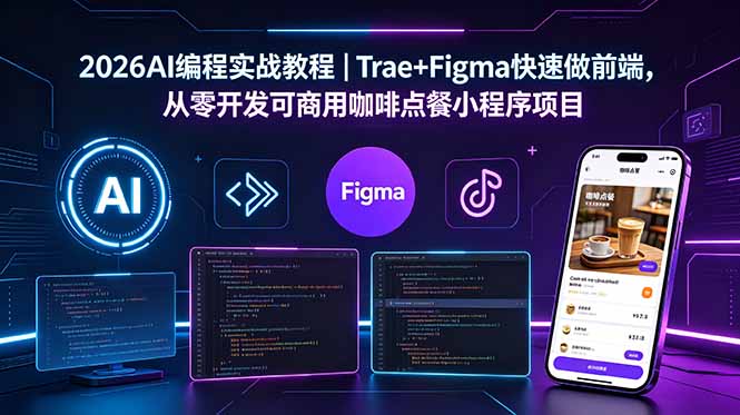 2026AI编程实战教程|Trae+Figma快速做前端,从零开发可商用咖啡点餐小程序项目-网创之家
