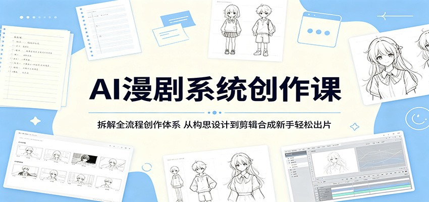 AI漫剧系统创作课：拆解全流程创作体系，从构思设计到剪辑合成新手轻松出片-网创之家