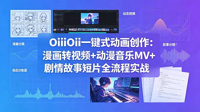OiiOii一键式动画创作：漫画转视频+动漫音乐MV+剧情故事短片全流程实战-网创之家