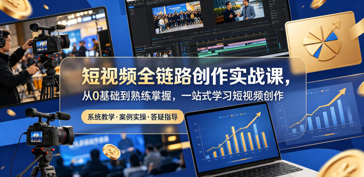 短视频全链路创作实战课，从0基础到熟练掌握，一站式学习短视频创作-网创之家