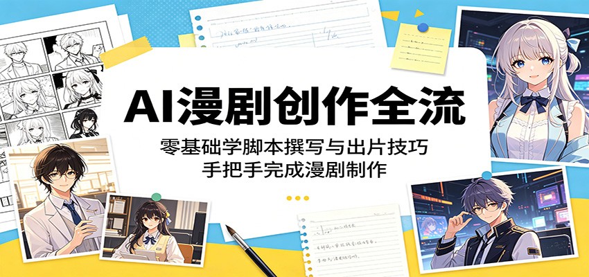 AI漫剧创作全流程：零基础学脚本撰写与出片技巧，手把手完成漫剧制作-网创之家