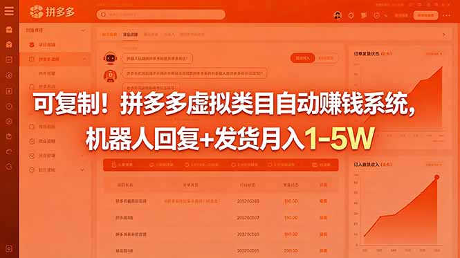 可复制！拼多多虚拟类目自动赚钱系统，机器人回复+发货月入 1-5W-网创之家