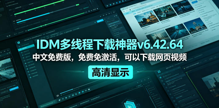 IDM多线程下载神器v6.42.64中文免费版，免费免激活，可以下载网页视频(例如飞书文档内的视频)-网创之家