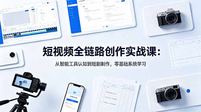 短视频全链路创作实战课：从智能工具认知到短剧制作，零基础系统学习-网创之家