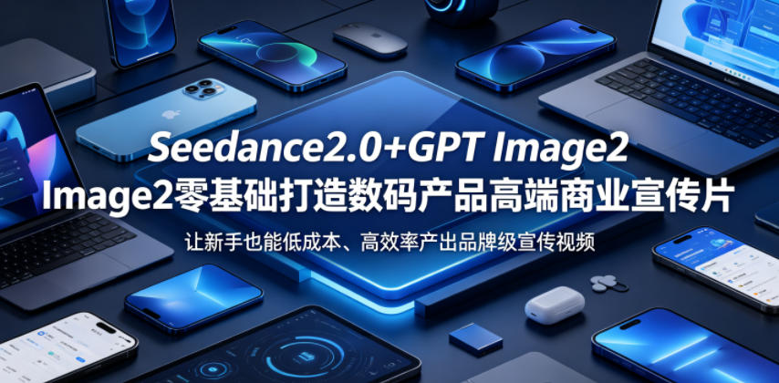 Seedance2.0+GPT Image2零基础打造数码产品高端商业宣传片，让新手也能低成本、高效率产出品牌级宣传视频-网创之家
