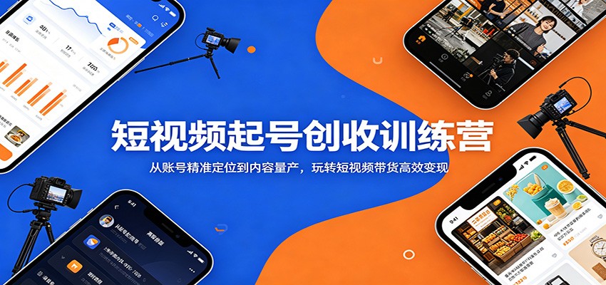 短视频起号创收训练营：从账号精准定位到内容量产，玩转短视频带货高效变现-网创之家