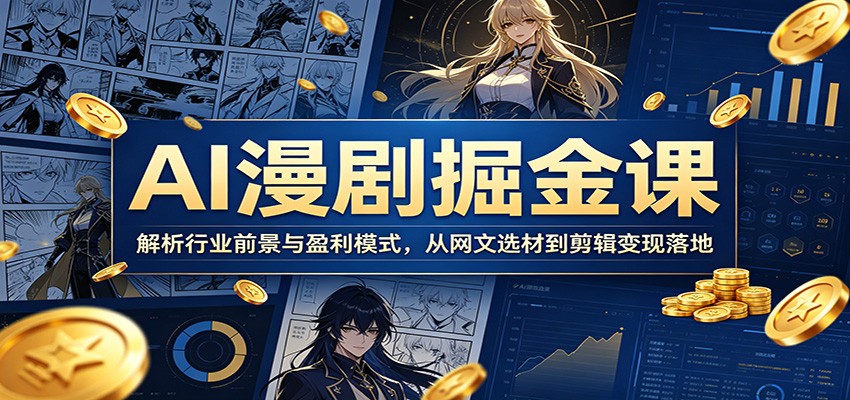 AI漫剧掘金课：解析行业前景与盈利模式，从网文选材到剪辑变现落地-网创之家