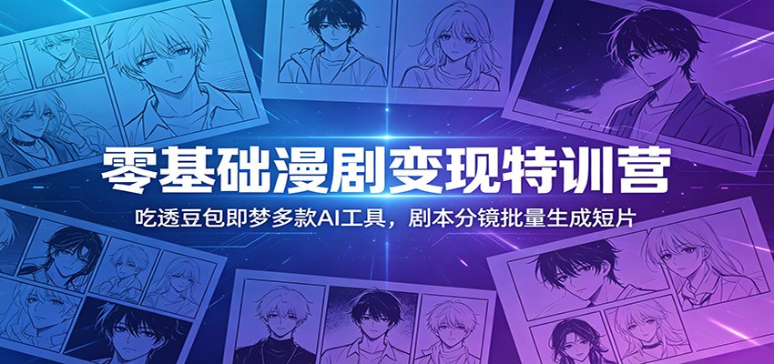 零基础漫剧变现特训营：玩转豆包即梦多款AI工具，剧本分镜批量生成短片-网创之家